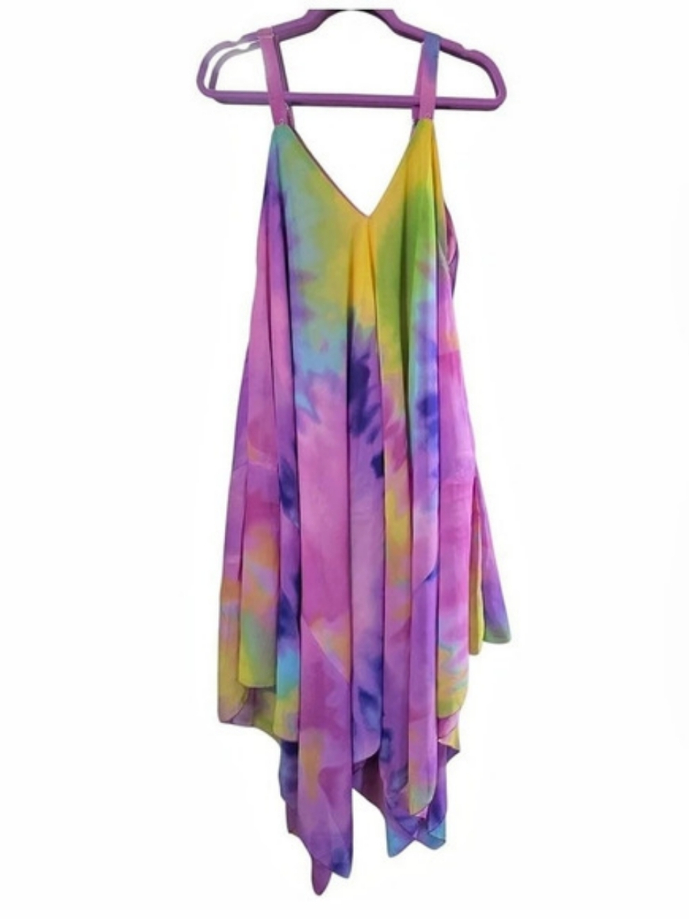 Mlle Gabrielle Tie-Dye Asymmetrical Dress 3X Like New